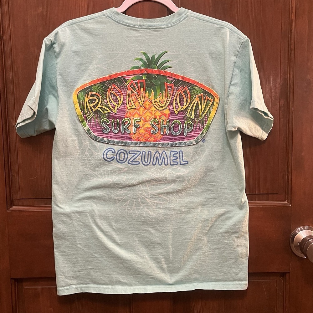 Ron Jon Surf Shop Cozumel T-Shirt Seafoam Green Pineapple Graphic - Unisex M/L - Picture 3 of 8